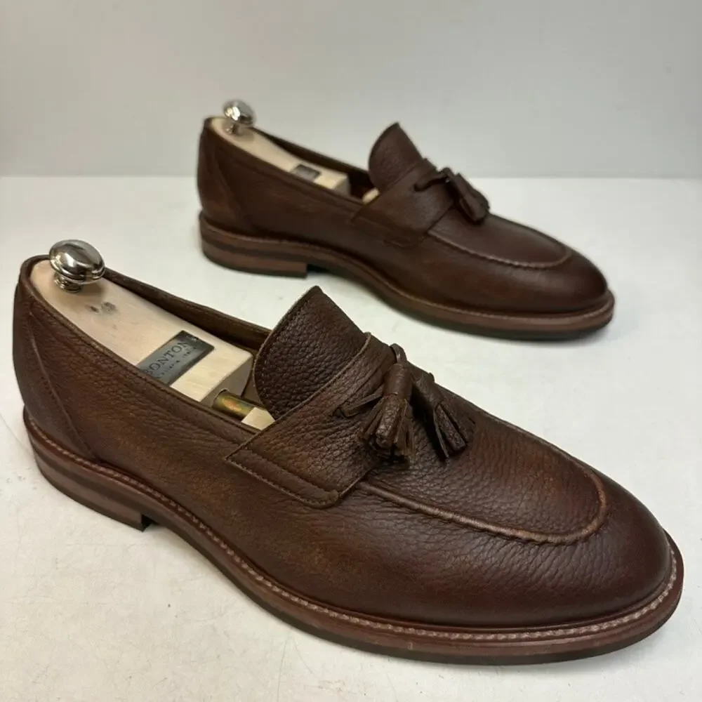 WORN TWICE Brunello Cucinelli Deerskin Tassel Loafer Tobacco Italy EU 45 US 12 - Picture 4 of 11